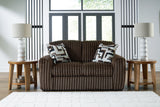 Midnight-Madness Chocolate Loveseat, Oversized Chaise and Ottoman from Ashley - Luna Furniture