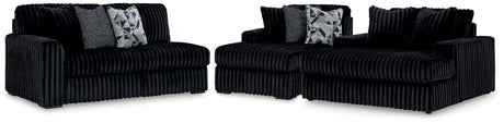 Midnight-Madness Onyx 2-Piece Sectional and Oversized Chaise from Ashley - Luna Furniture