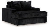 Midnight-Madness Onyx 3-Piece Sectional, Chaise and Oversized Accent Ottoman from Ashley - Luna Furniture
