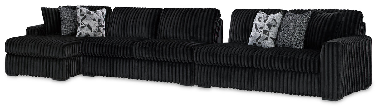 Midnight-Madness Onyx 3-Piece Sectional with Chaise from Ashley - Luna Furniture