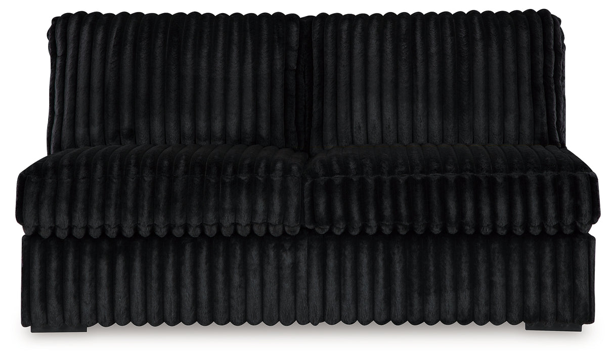 Midnight-Madness Onyx Armless Loveseat from Ashley - Luna Furniture