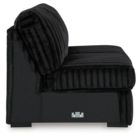 Midnight-Madness Onyx Armless Loveseat from Ashley - Luna Furniture