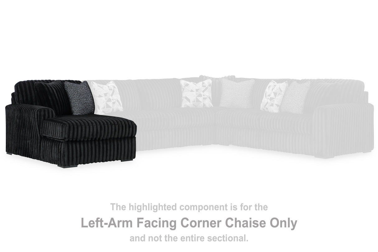 Midnight-Madness Onyx Left-Arm Facing Corner Chaise from Ashley - Luna Furniture