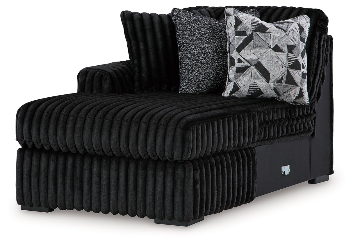 Midnight-Madness Onyx Left-Arm Facing Corner Chaise from Ashley - Luna Furniture