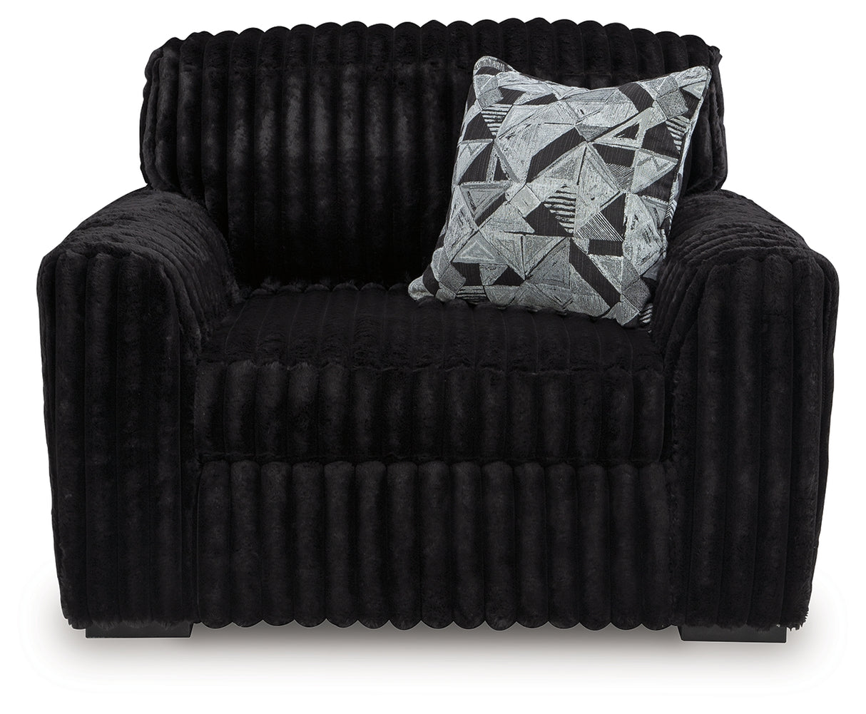 Midnight-Madness Onyx Oversized Chair from Ashley - Luna Furniture