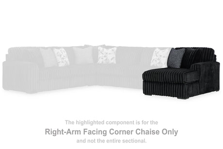 Midnight-Madness Onyx Right-Arm Facing Corner Chaise from Ashley - Luna Furniture
