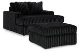 Midnight-Madness Oversized Chaise and Oversized Accent Ottoman from Ashley - Luna Furniture