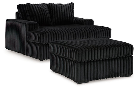 Midnight-Madness Oversized Chaise and Oversized Accent Ottoman from Ashley - Luna Furniture