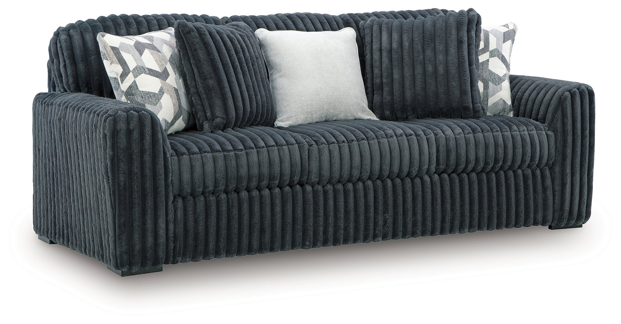 Midnight-Madness Gunmetal Sofa and Loveseat from Ashley Furniture - Luna Furniture