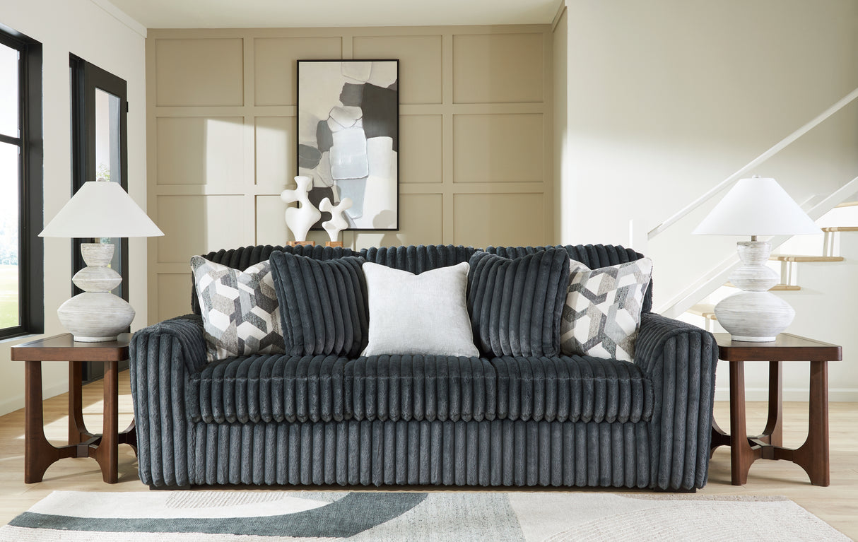Midnight-Madness Gunmetal Sofa and Loveseat from Ashley Furniture - Luna Furniture
