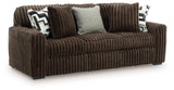 Midnight-Madness Chocolate Sofa, Loveseat and Oversized Accent Ottoman from Ashley - Luna Furniture