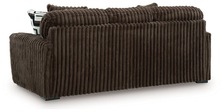 Midnight-Madness Chocolate Sofa, Loveseat and Oversized Accent Ottoman from Ashley Furniture - Luna Furniture