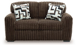 Midnight-Madness Chocolate Sofa, Loveseat and Oversized Accent Ottoman from Ashley - Luna Furniture