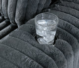 Midnight-Madness Gunmetal Sofa, Loveseat and Oversized Chaise from Ashley Furniture - Luna Furniture