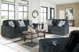 Midnight-Madness Gunmetal Sofa, Loveseat and Oversized Chaise from Ashley Furniture - Luna Furniture