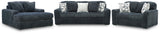 Midnight-Madness Gunmetal Sofa, Loveseat and Oversized Chaise from Ashley Furniture - Luna Furniture