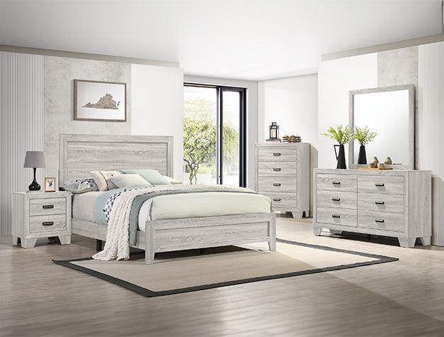 Millie Whitewash King Panel Bed from Crown Mark - Luna Furniture