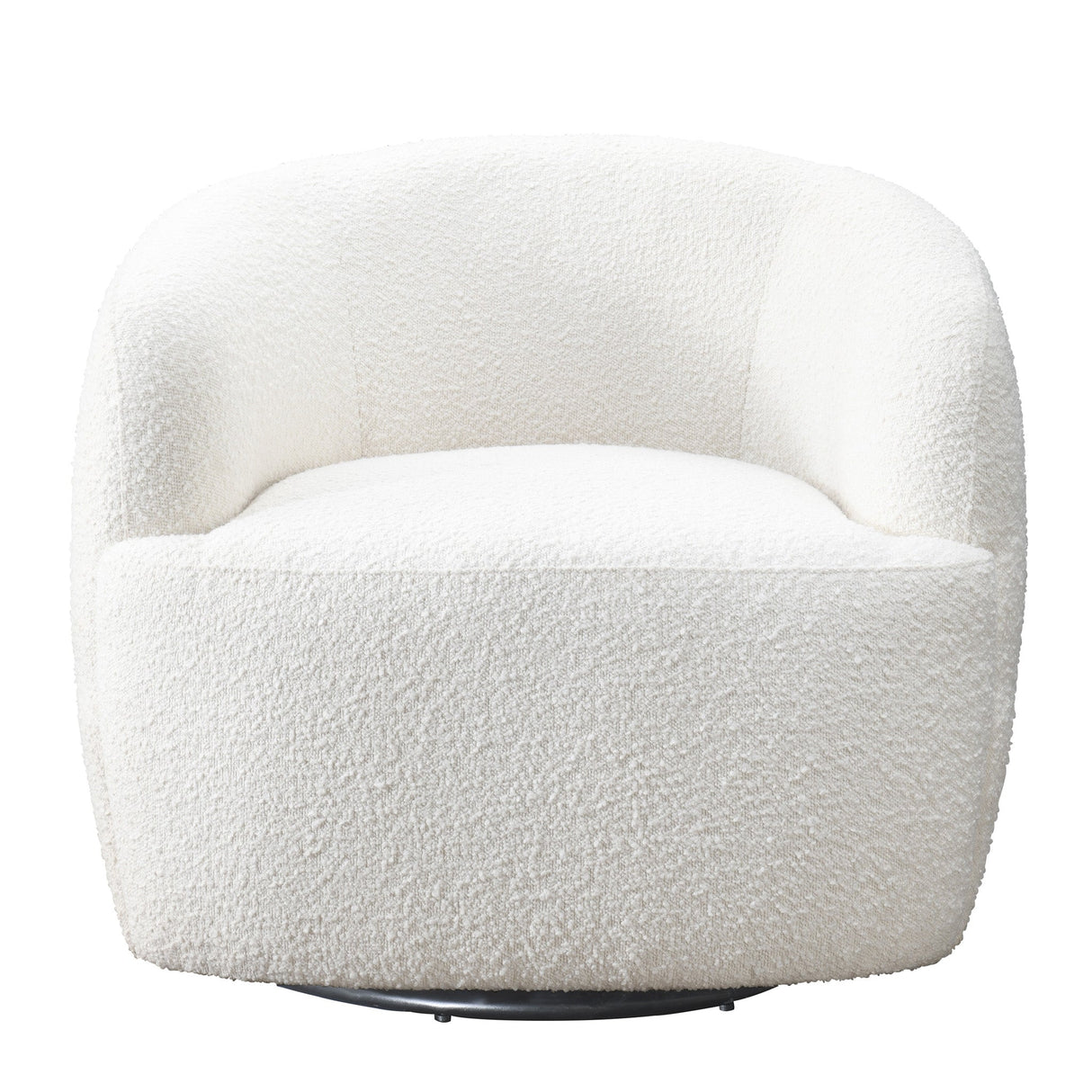 Mina White Boucle Swivel Chair from Midinmod - Luna Furniture