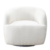 Mina White Boucle Swivel Chair from Midinmod - Luna Furniture