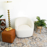 Mina White Boucle Swivel Chair from Midinmod - Luna Furniture