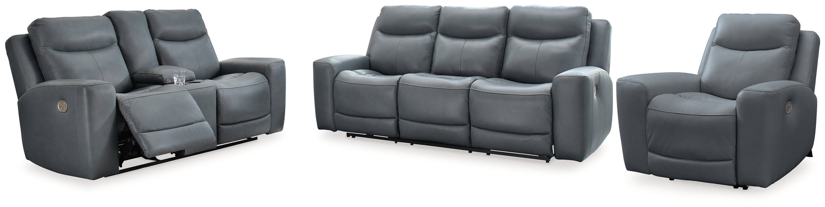 Mindanao Steel Sofa, Loveseat and Recliner from Ashley - Luna Furniture