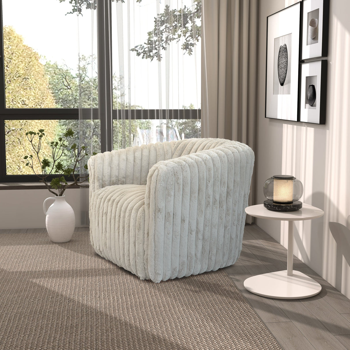 Mira Light Grey Velvet Swivel Chair from Ashcroft Furniture - Luna Furniture