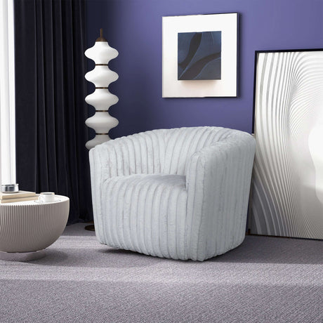 Mira Light Grey Velvet Swivel Chair from Midinmod - Luna Furniture