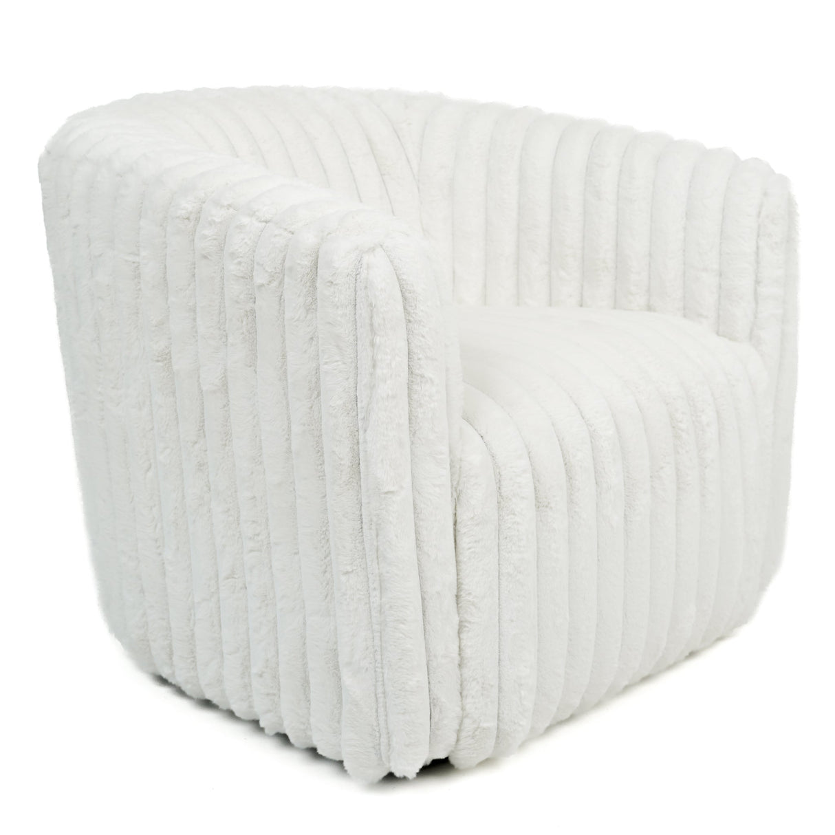 Mira White Velvet Swivel Chair from Ashcroft Furniture - Luna Furniture
