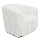 Mira White Velvet Swivel Chair from Ashcroft Furniture - Luna Furniture