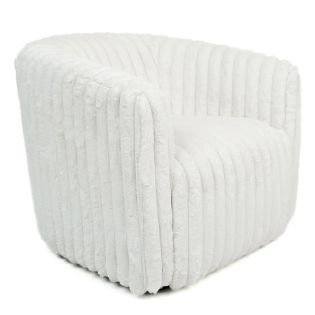 Mira White Velvet Swivel Chair from Ashcroft Furniture - Luna Furniture