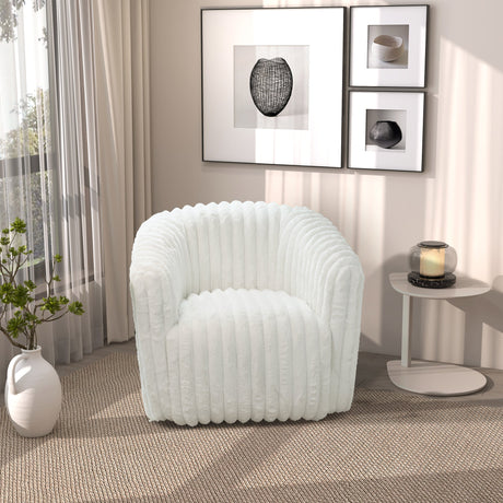 Mira White Velvet Swivel Chair from Ashcroft Furniture - Luna Furniture