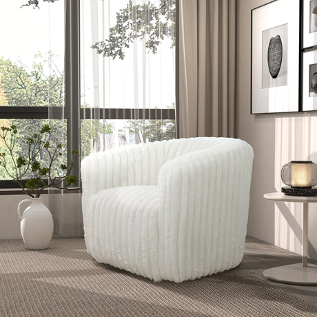 Mira White Velvet Swivel Chair from Ashcroft Furniture - Luna Furniture