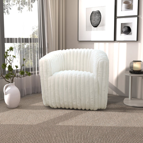 Mira White Velvet Swivel Chair from Ashcroft Furniture - Luna Furniture