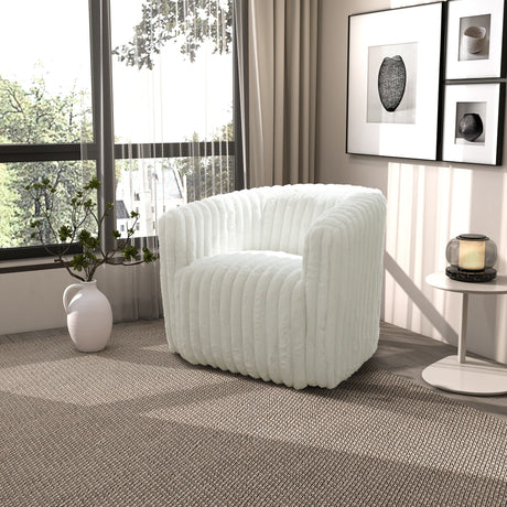 Mira White Velvet Swivel Chair from Ashcroft Furniture - Luna Furniture