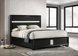 Miranda Black 55-inch Upholstered Queen Panel Bed from Coaster - Luna Furniture