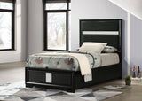 Miranda Black 55-inch Upholstered Twin Panel Bed from Coaster - Luna Furniture