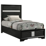 Miranda Black 55-inch Upholstered Twin Panel Bed from Coaster - Luna Furniture