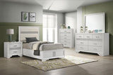 Miranda White 55-inch Upholstered Twin Panel Bed from Coaster - Luna Furniture