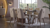 Mirante Walnut/Cream 7-Piece Dining Room Set from Bellona - Luna Furniture