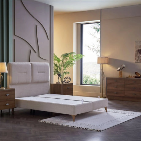 Mirante Cream/Walnut Storage Bedroom Set from Bellona - Luna Furniture
