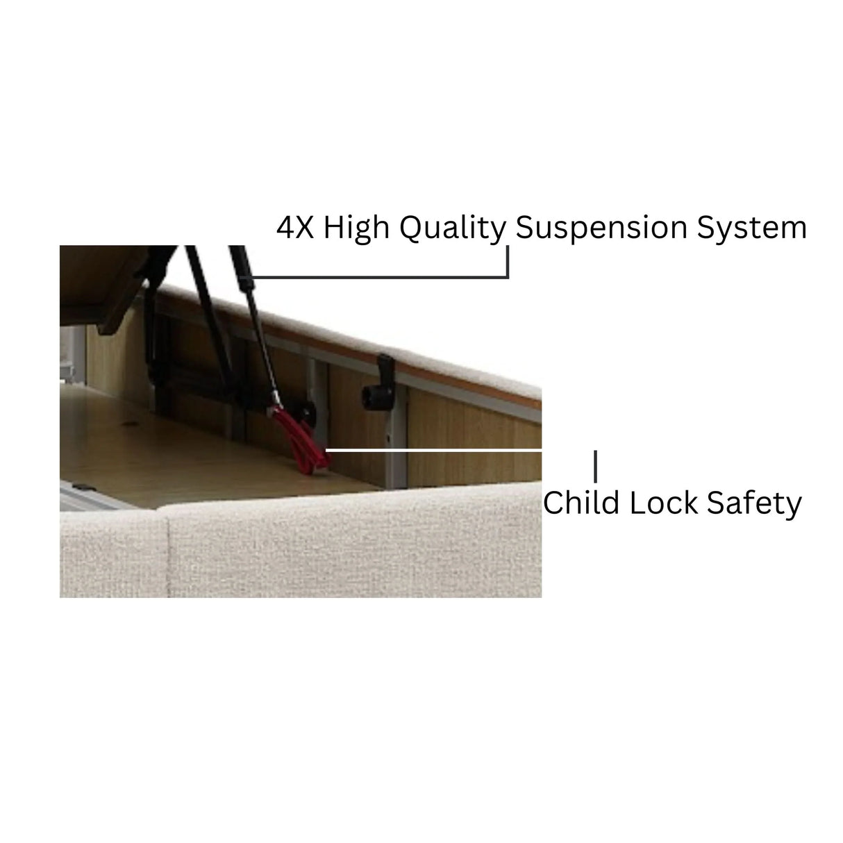 Mirante Cream King Lift Storage Bed from Bellona - Luna Furniture