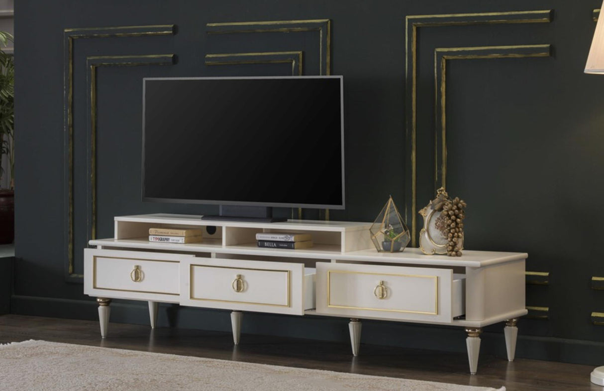 Mistral Opak White TV Stand from Bellona - Luna Furniture