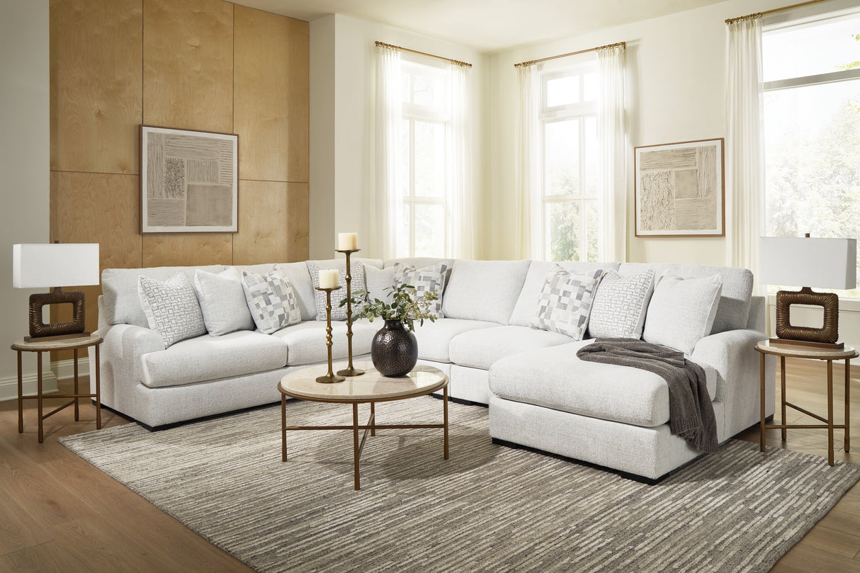 Misty-Lakes Chalk 5-Piece Sectional with Chaise from Ashley Furniture - Luna Furniture