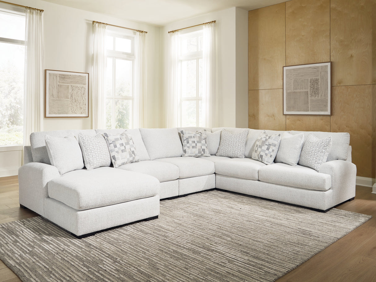Misty-Lakes Chalk 5-Piece Sectional with Chaise from Ashley Furniture - Luna Furniture