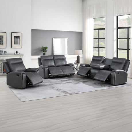 Gaston Gray 3-Piece Reclining Living Room Set from Steve Silver - Luna Furniture