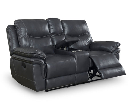 Isabella Gray Manual Reclining Console Loveseat from Steve Silver - Luna Furniture