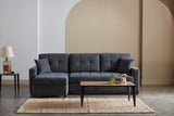 Mocca Dupont Anthracite Reversible Storage Sleeper Sofa Chaise from Bellona - Luna Furniture