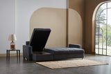 Mocca Dupont Anthracite Storage Sleeper Sofa Chaise from Bellona - Luna Furniture