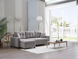Mocca Dupont Gray Reversible Storage Sleeper Sofa Chaise from Bellona - Luna Furniture