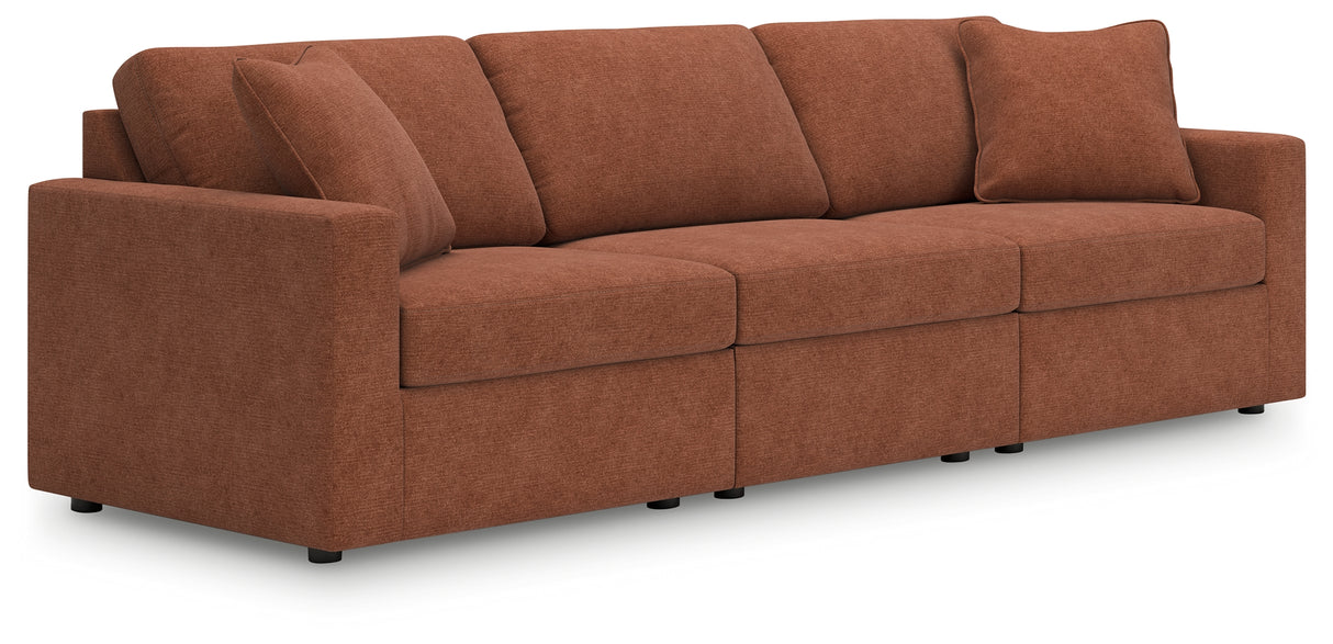 Modmax 3-Piece Sectional with Ottoman in Spice from Ashley - Luna Furniture